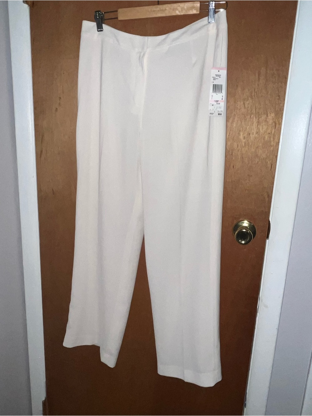 Kasper Cream Wide-Leg Dress Pants